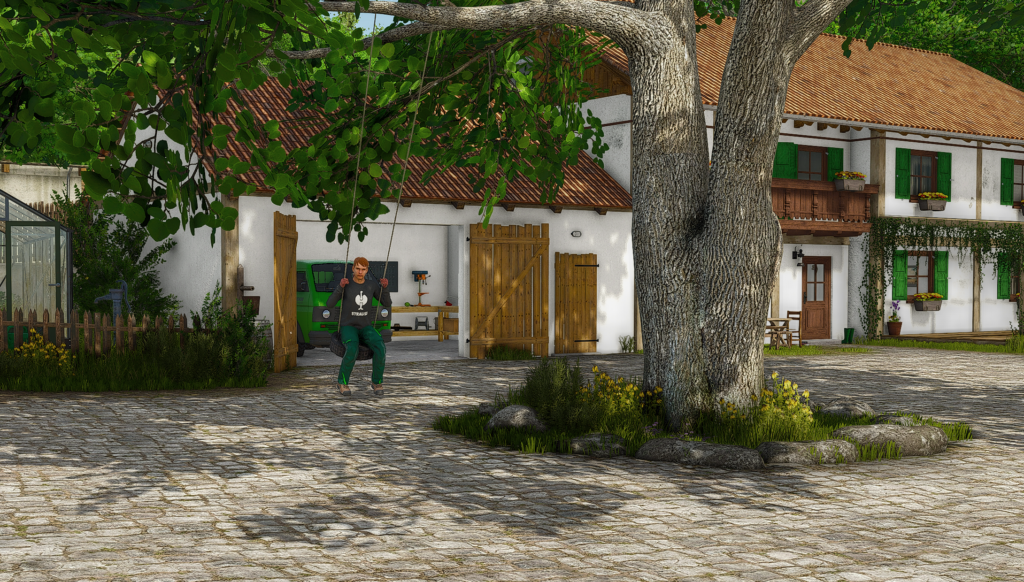 DH_Agrar Admin Marvin auf der Schaukel auf unserem Hof Bergmann Projekt im Landwirtschafts-Simulator